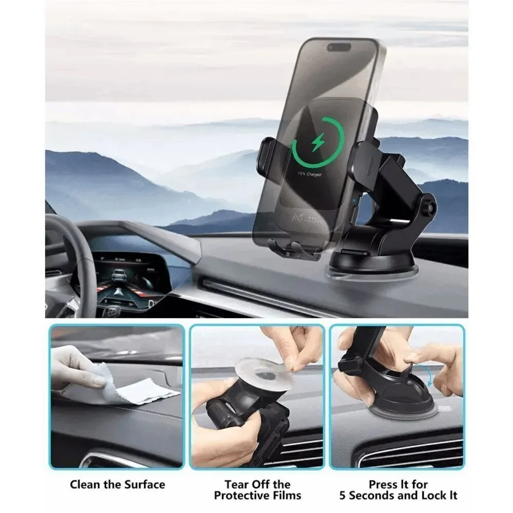 15W Wireless Charger Car Dashboar AirVent Magnetic Holder iPhone13 14 15 Pro Max